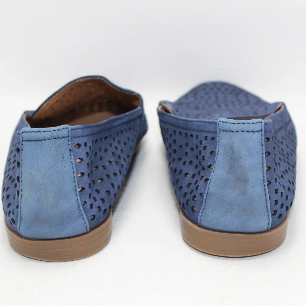 Franco Sarto Faryn Blue Laser Cut Perforated Slip On Loafers Flats Mens 8M‎
